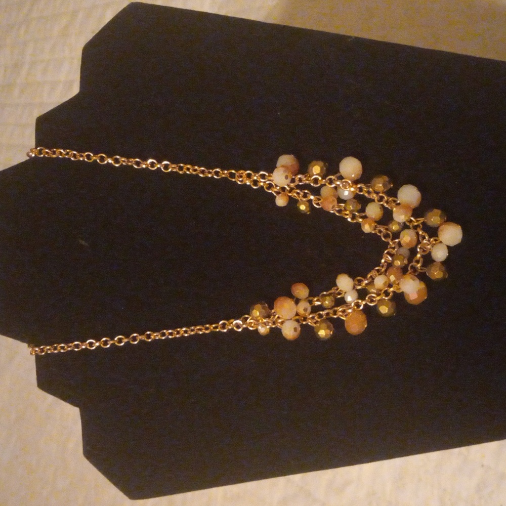 Dainty gold and peach necklace